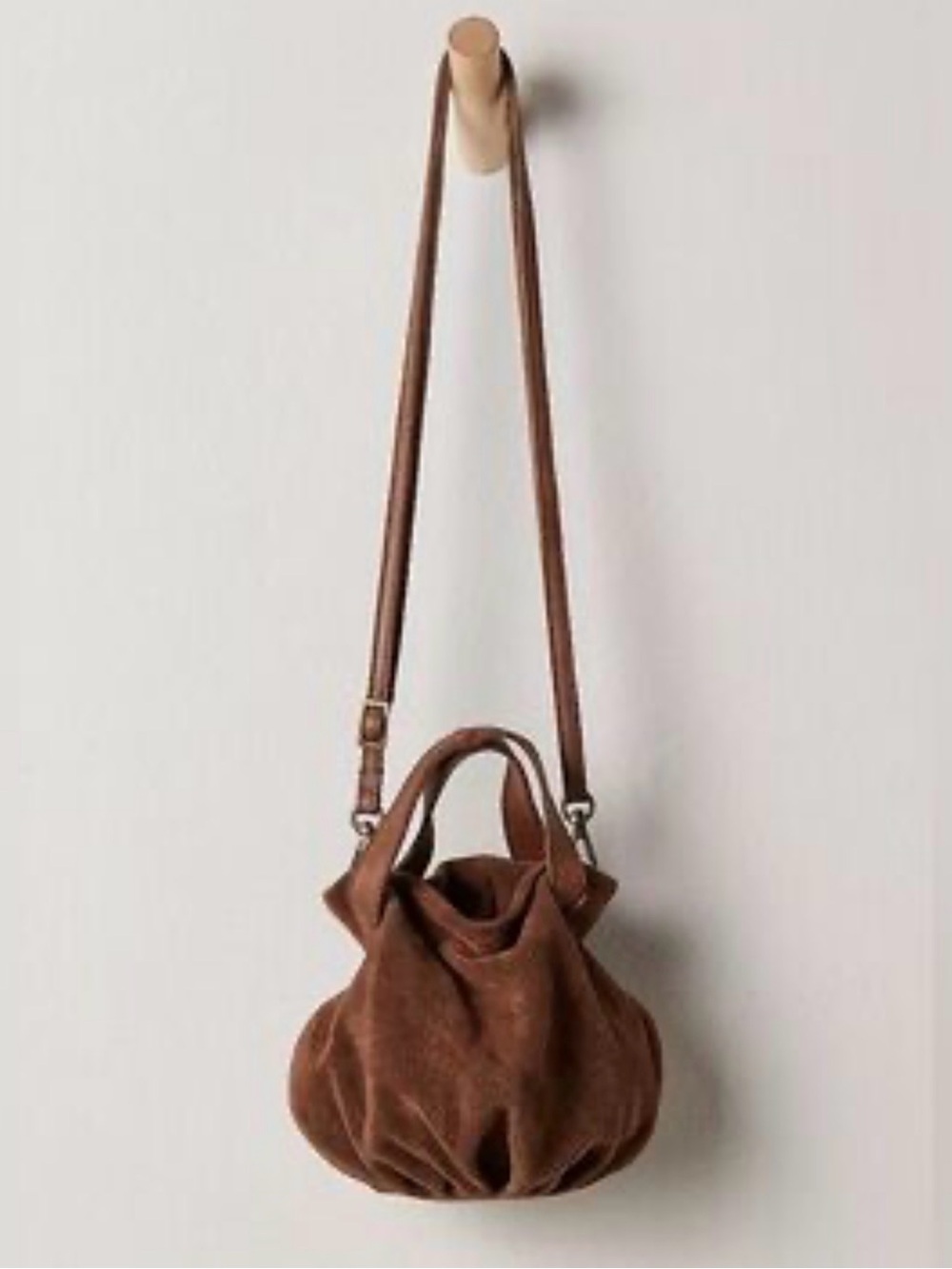 Free people brown suede Suki Mini Tote